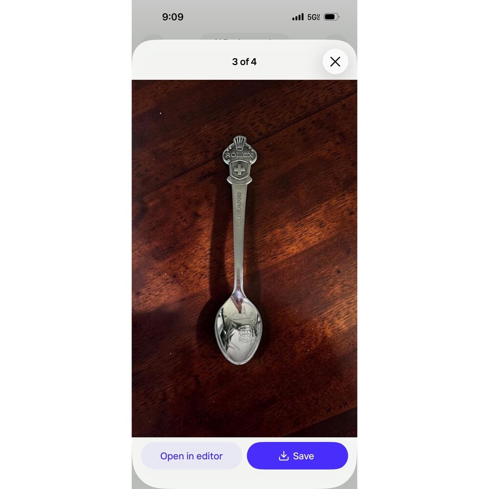 Vintage Bucherer Rolex Lugano Collector Spoon Silver Plated Lucerne Switzerland